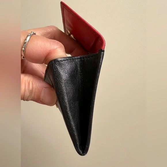 Celine Mini Coin Purse Red and Black (Vintage)